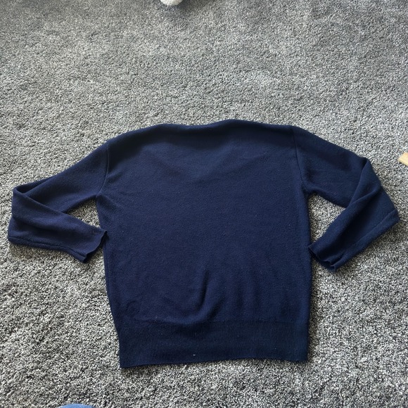 Towncraft Sweater Mens Medium Navy Blue V-Neck Pullover‎ Knit Acrylic Made USA - Picture 13 of 16